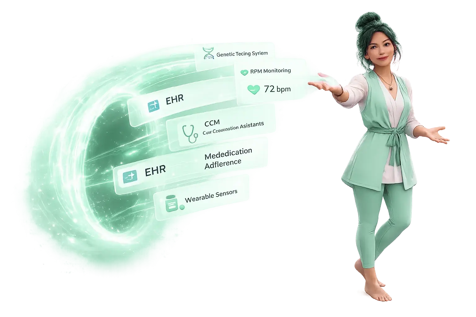 ELLIE opening a portal of connected healthcare systems: EHR, RPM monitoring, genetic testing, CCM and wearable sensors